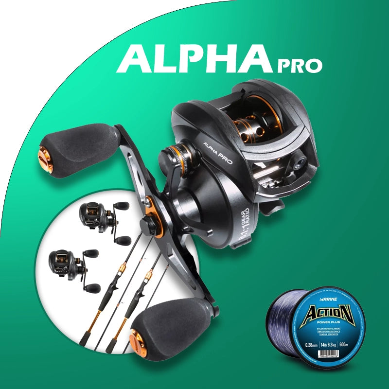 Combo Alpha Pro 2 Carretilhas 2 Varas (Qualidade Que Todo Pescador Precisa) +BRINDE: 2 Linhas