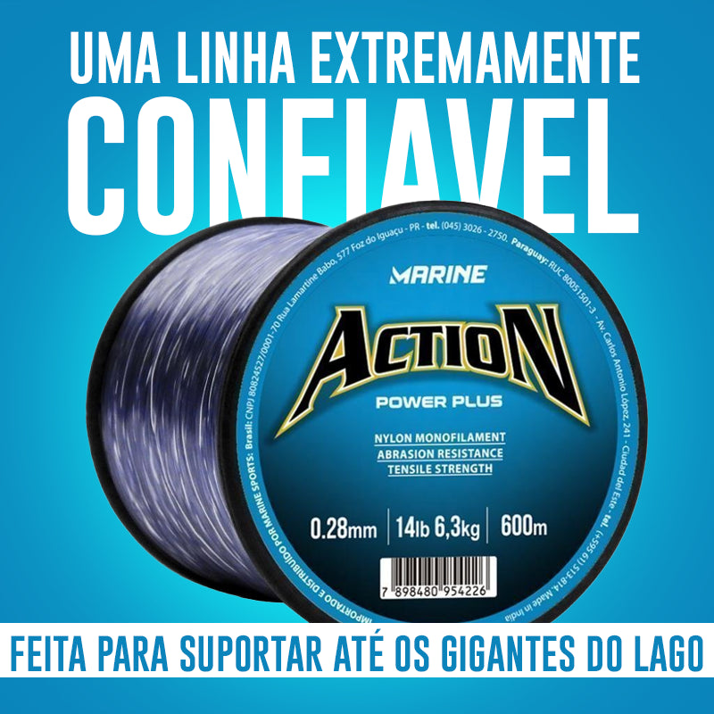 Kit Completo de Pesca Esportiva Marine |  Vara, Carretilha e Linha