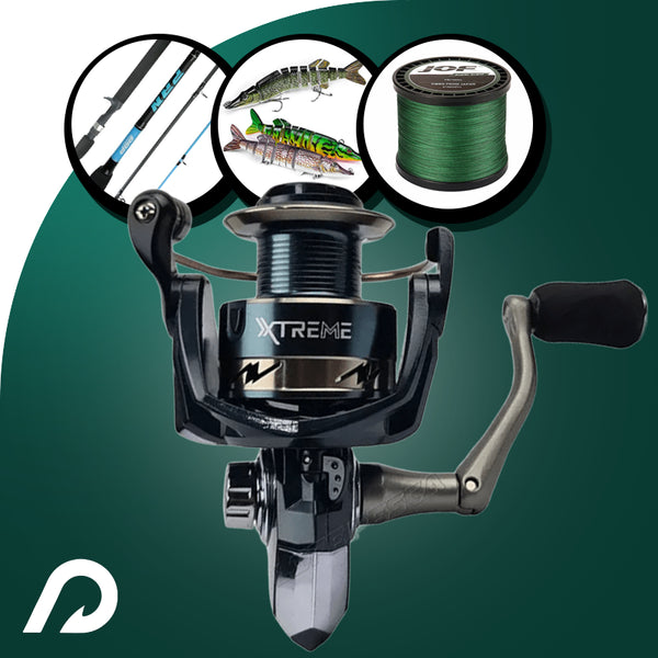 Kit Pesca Esportiva Molinete 4 Rolamentos + Vara, Linha e Iscas Artificiais